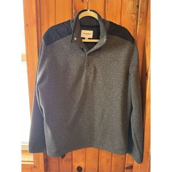 Goodfellow & Co Men's‎ Sweater Quarter Snap, Charcoal/Grey, XL - Picture 1 of 5